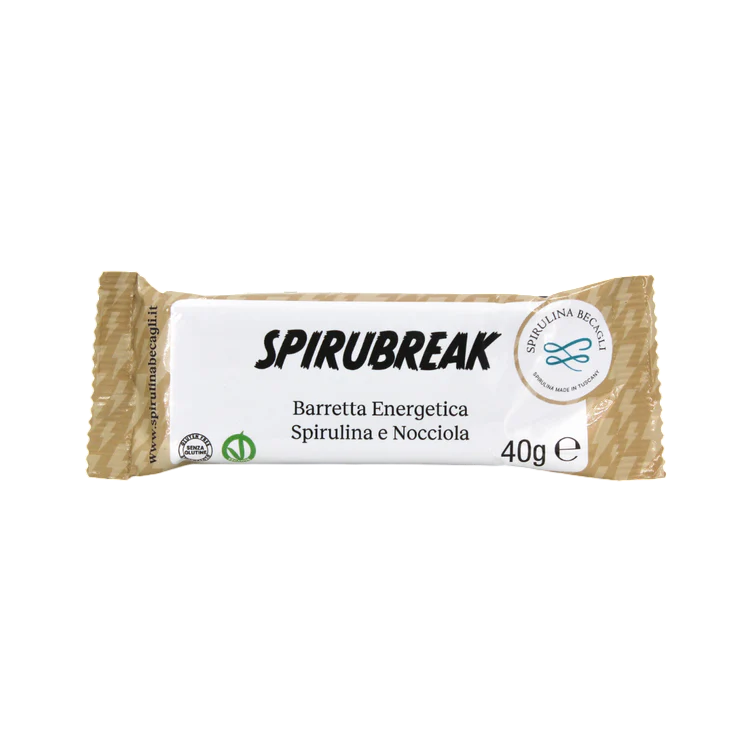 Energy bar with spirulina and hazelnut