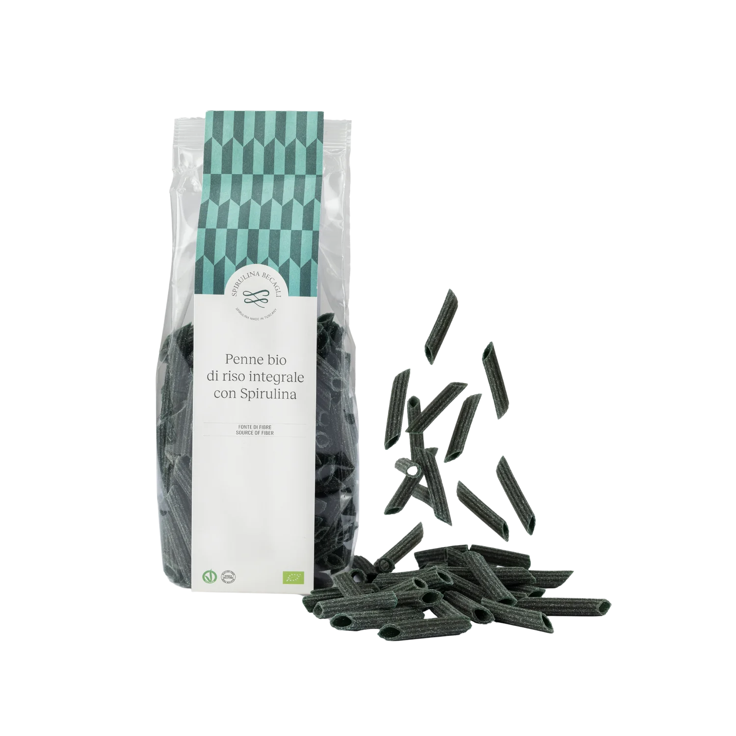 Pasta di riso - Penne rigate con spirulina