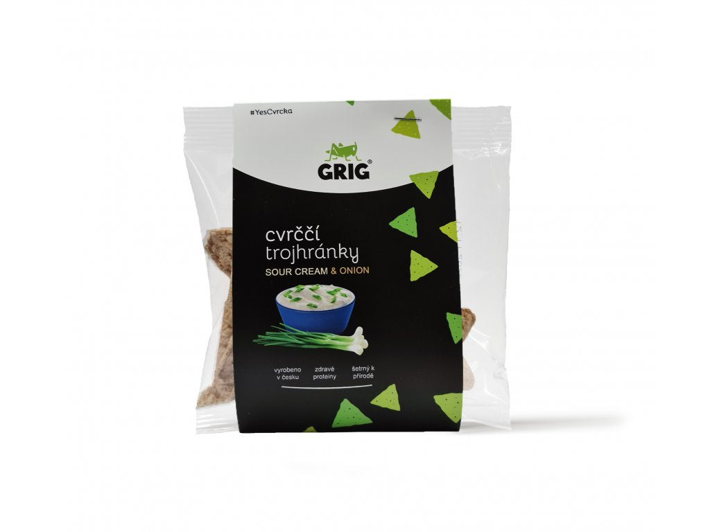 Grig - Sour cream and onion cricket and chickpea chips - 21bites