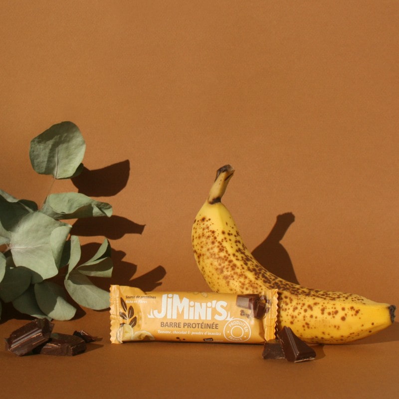 Jimini's - Banana Dark Chocolate insect protein bar - 21bites