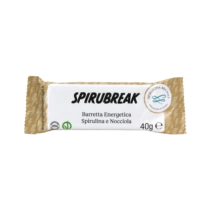 Energy bar with spirulina and hazelnut